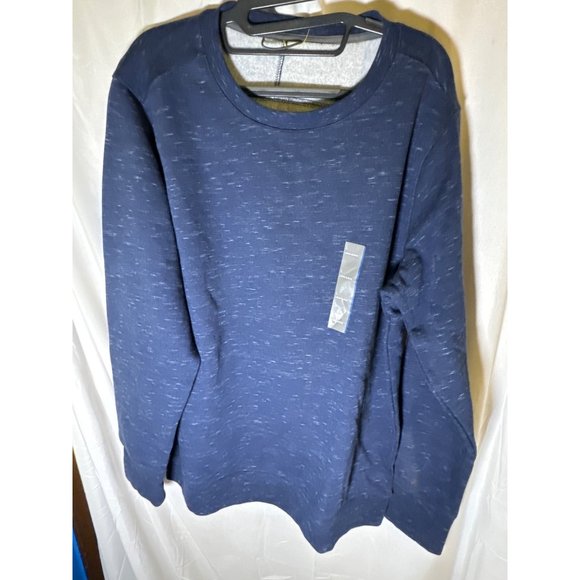 All in Motion Mens Cotton Fleece Crewneck Sweatshirt , Heather Navy, Size L, NWT - Picture 2 of 5